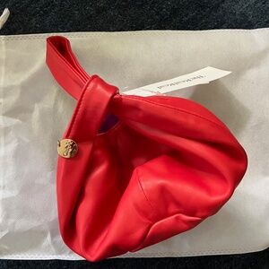 Clare V Red Leather Wrist Bag